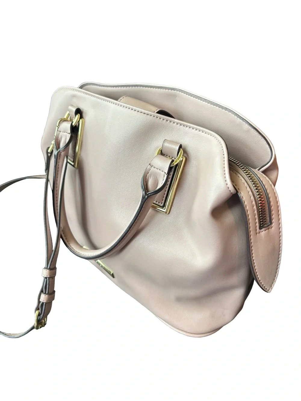 Anne Klein Blush Pink Leather Shoulder Satchel